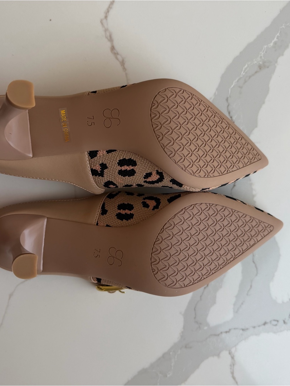 Cost Island Beige Leopard Pointed Slingback Flats - Picture 5 of 5